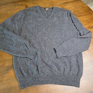 Harrison Mens V-Neck Sweater XL 100% Cashmere Gray Soft Warm Stylish